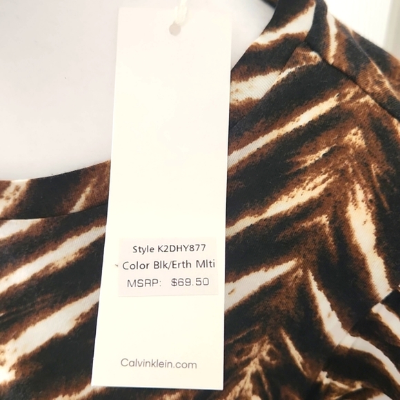 CALVIN KLEIN WOMENS   TOP SIZE S  ANIMAL PRINT - Picture 9 of 13